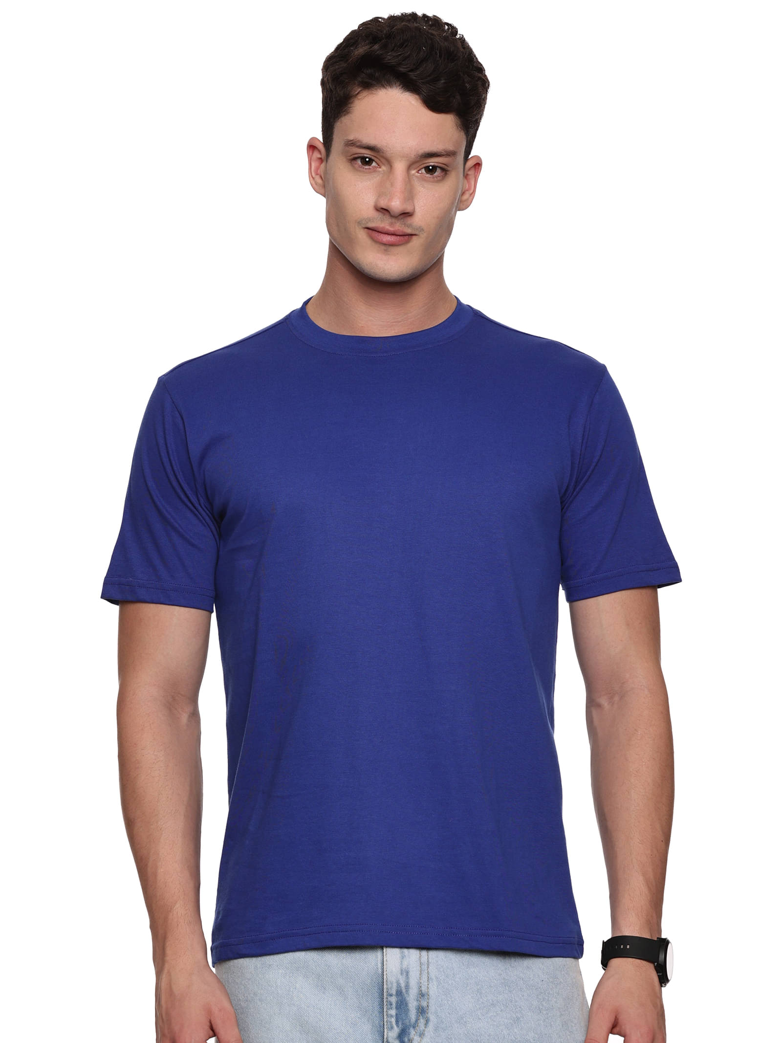BAAGAA Men Viscose Regular Fit Solid T-Shirt ( Blue ) BAAGAA Men Viscose Regular Fit Solid T-Shirt ( Blue )