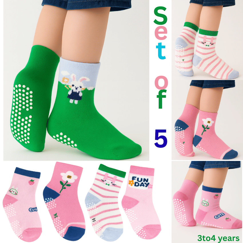     			BBYARAJ Pack of 5 Unisex for Baby Cotton Footies ( Multicolor )