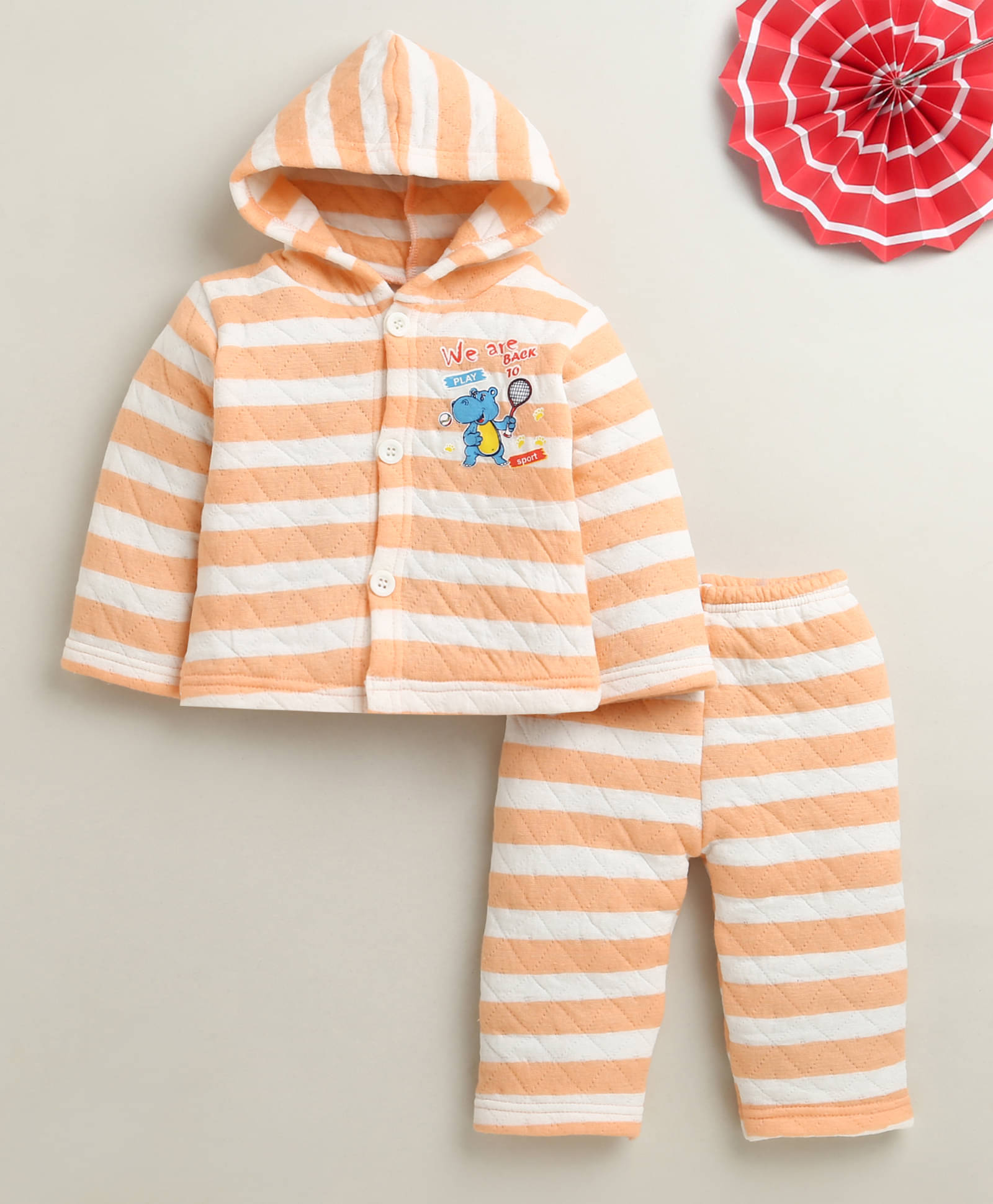     			BUMZEE Pack of 1 Baby Boys Cotton Blend Sweatshirt & Jogger Set ( Orange )