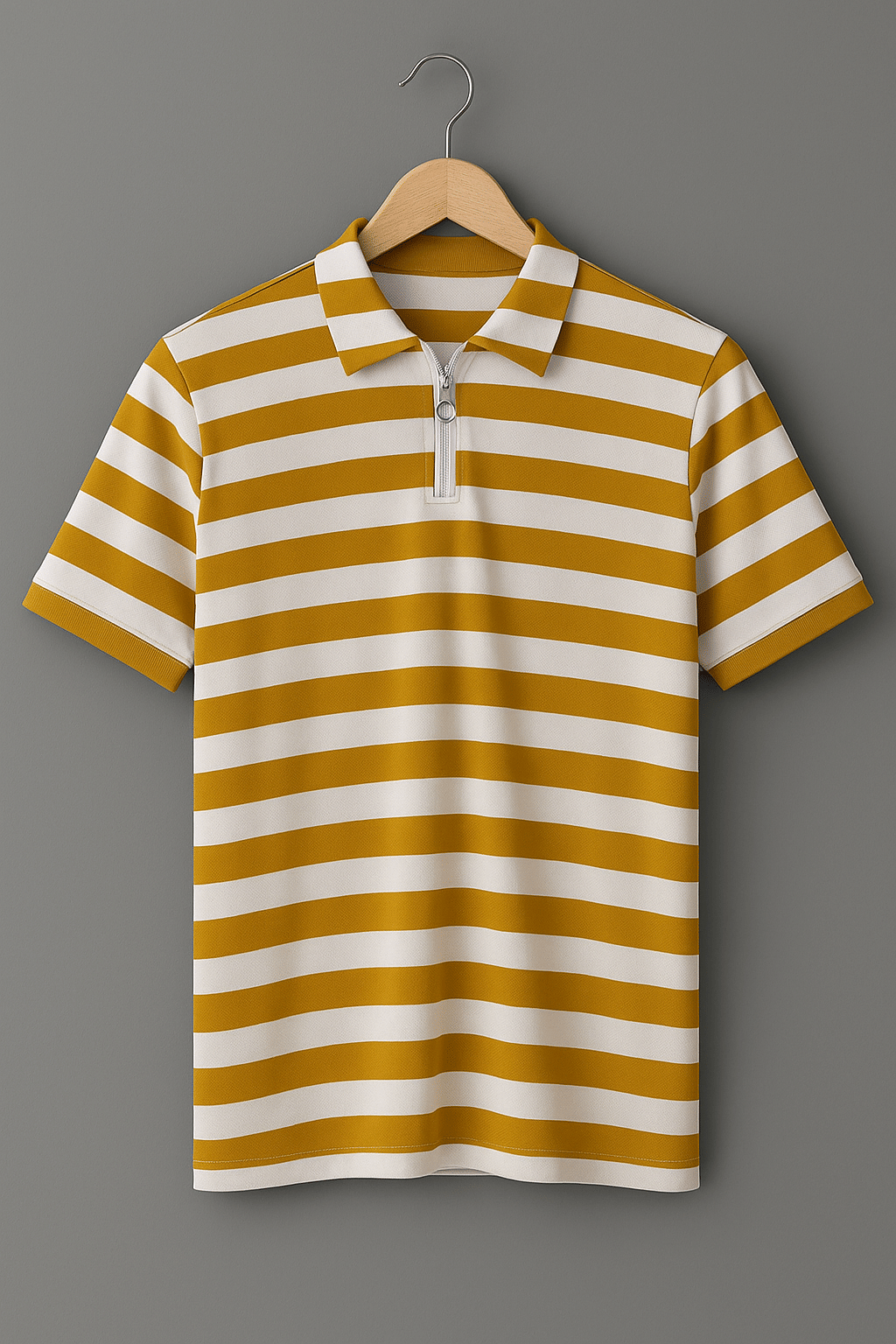 CONWAY Men Cotton Blend Regular Fit Striped T-Shirt ( Yellow ) CONWAY Men Cotton Blend Regular Fit Striped T-Shirt ( Yellow )