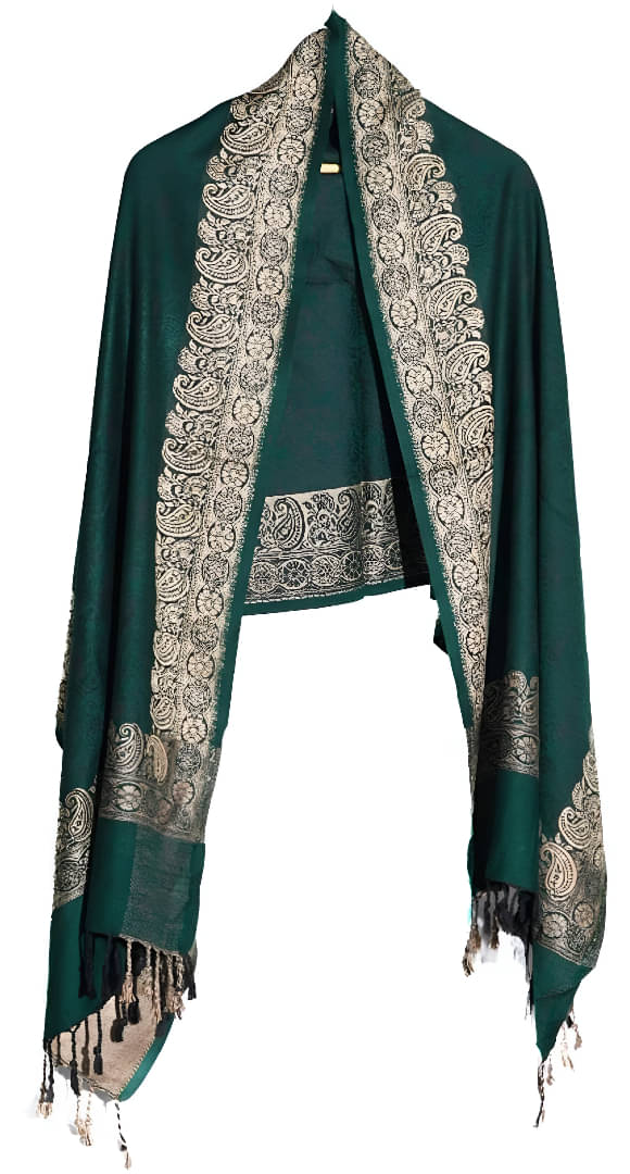 Collective Stitch Green Wool Women's Stole ( Pack of 1 )     			Collective Stitch Green Wool Women's Stole ( Pack of 1 )