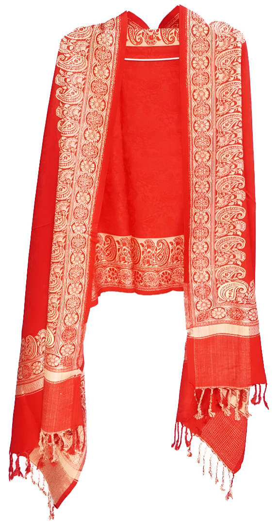 Collective Stitch Red Wool Women's Stole ( Pack of 1 ) Collective Stitch Red Wool Women's Stole ( Pack of 1 )