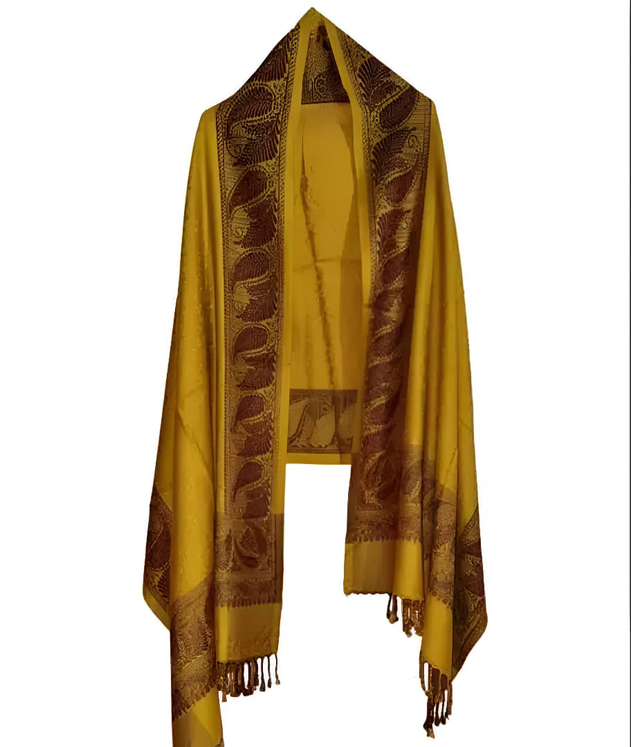 Collective Stitch Yellow Wool Women's Stole ( Pack of 1 ) Collective Stitch Yellow Wool Women's Stole ( Pack of 1 )