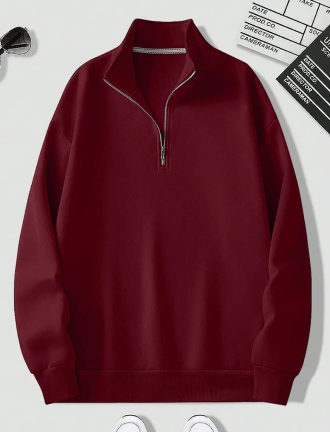 Deslizar Cotton Blend High Neck Men's Sweatshirt - Maroon ( Pack of 1 )     			Deslizar Cotton Blend High Neck Men's Sweatshirt - Maroon ( Pack of 1 )