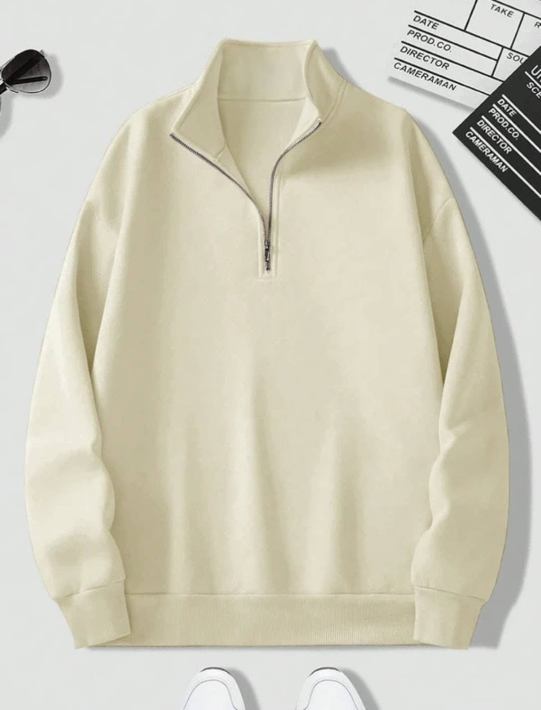     			Deslizar Cotton Blend High Neck Men's Sweatshirt - Beige ( Pack of 1 )