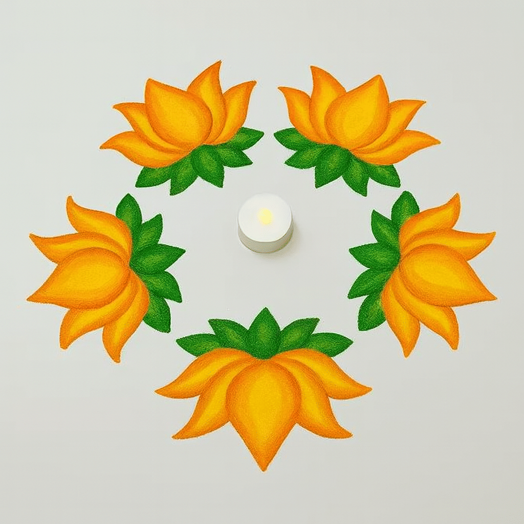     			Discopumpkin Multicolour Powder Rangoli - Pack of 5