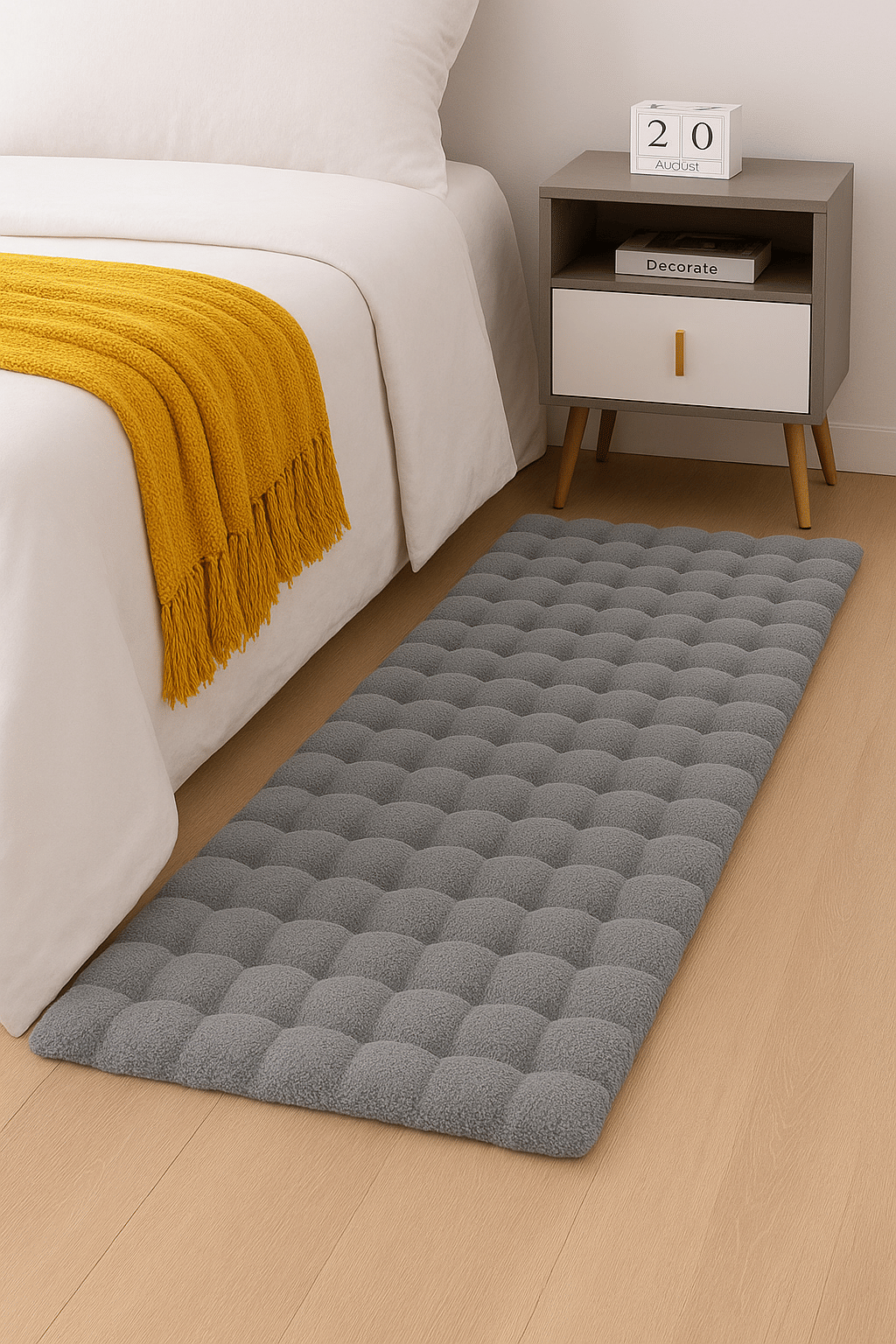     			Draaevion Gray Runner Single Polyester Plain 2x5 Ft