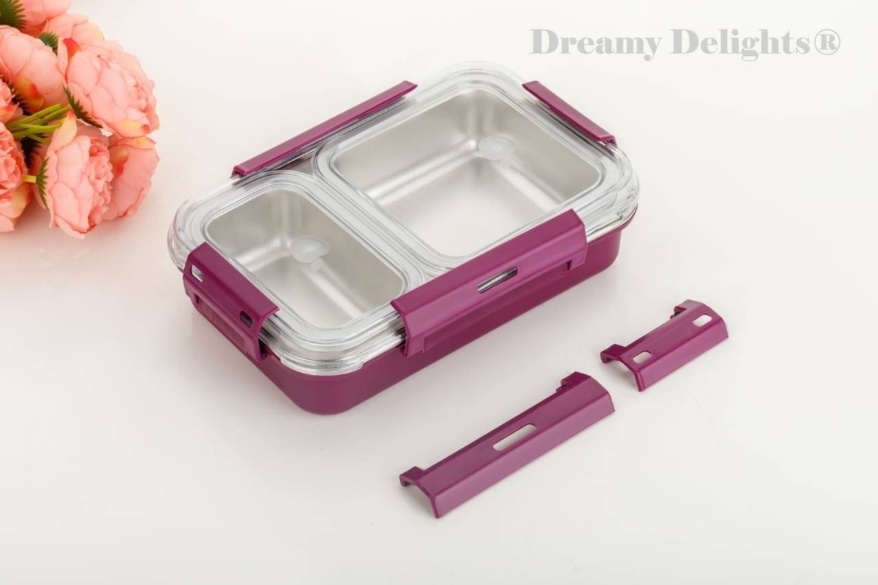 Dreamy Delights Stainless Steel Insulated Lunch Box 2 - Container ( Pack of 1 ) Dreamy Delights Stainless Steel Insulated Lunch Box 2 - Container ( Pack of 1 )