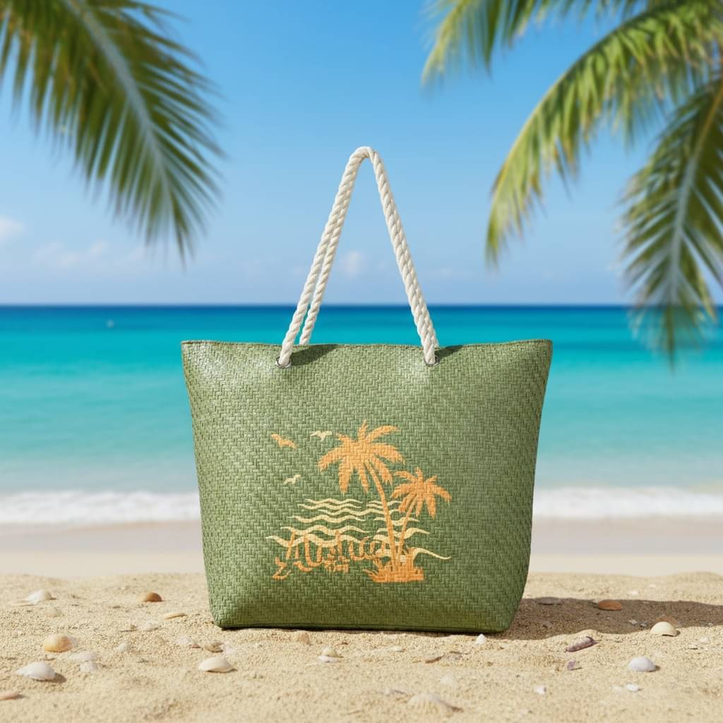     			ENSAC Tote Bag Rexin Set of 1 ( Green )