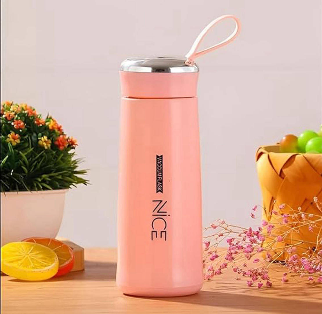 Elegenz Nice Premium 400ml Glass & Plastic Water Bottle Pink Plastic Water Bottle 400 mL ( Set of 1 )     			Elegenz Nice Premium 400ml Glass & Plastic Water Bottle Pink Plastic Water Bottle 400 mL ( Set of 1 )