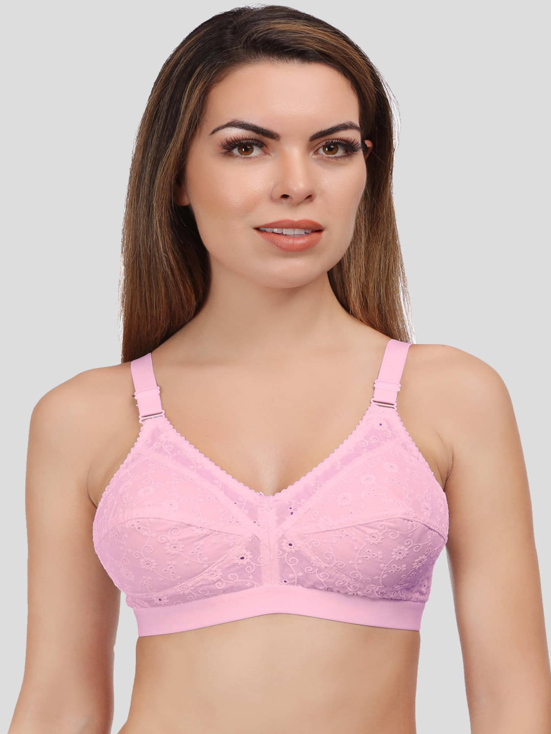     			Eve's Beauty Pack of 1 Cotton Non Padded Minimizer Bra For Women ( Pink )