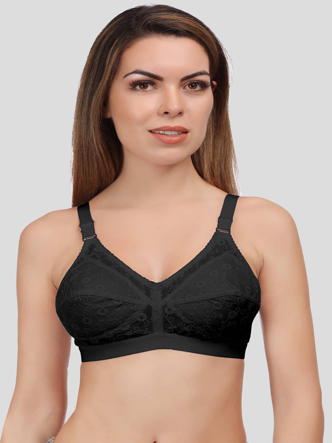 Eve's Beauty Pack of 1 Cotton Non Padded Minimizer Bra For Women ( Black ) Eve's Beauty Pack of 1 Cotton Non Padded Minimizer Bra For Women ( Black )
