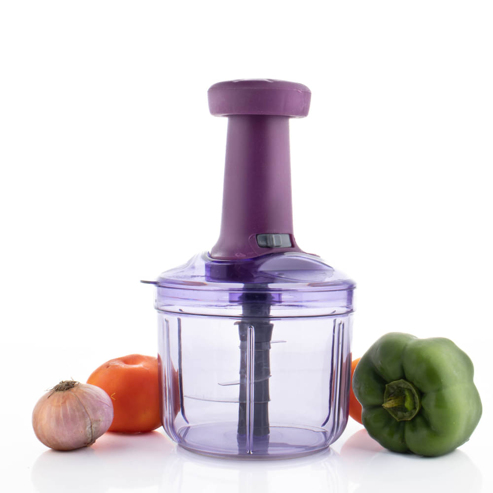     			FIT4CHEF Push Chopper Multicolour Stainless Steel Mannual Chopper 900 ml ( Pack of 1 )