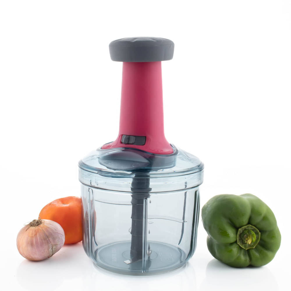     			FIT4CHEF Push Chopper Multicolour Stainless Steel Mannual Chopper 900 ml ( Pack of 1 )