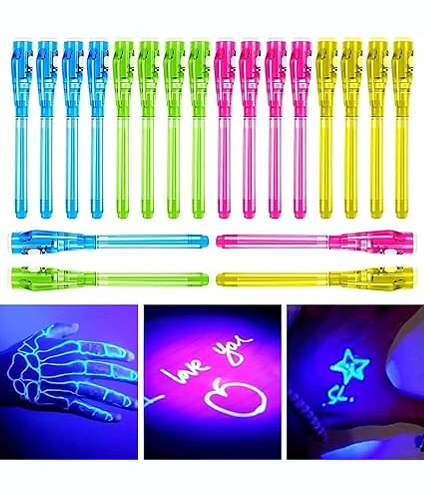 FREEDY CRAFT Portable Invisible Magic Pen with UV-Light (Set of 12) (Random Color) - Stationery | Buy online on ZillyBuy