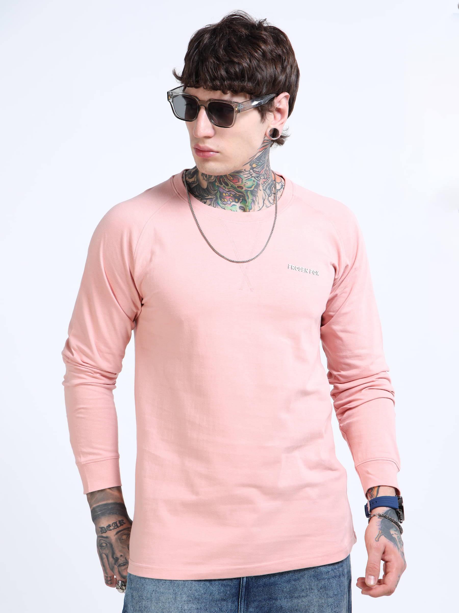 FROSENFOX Men 100% Cotton Regular Fit Solid T-Shirt ( Pink ) FROSENFOX Men 100% Cotton Regular Fit Solid T-Shirt ( Pink )