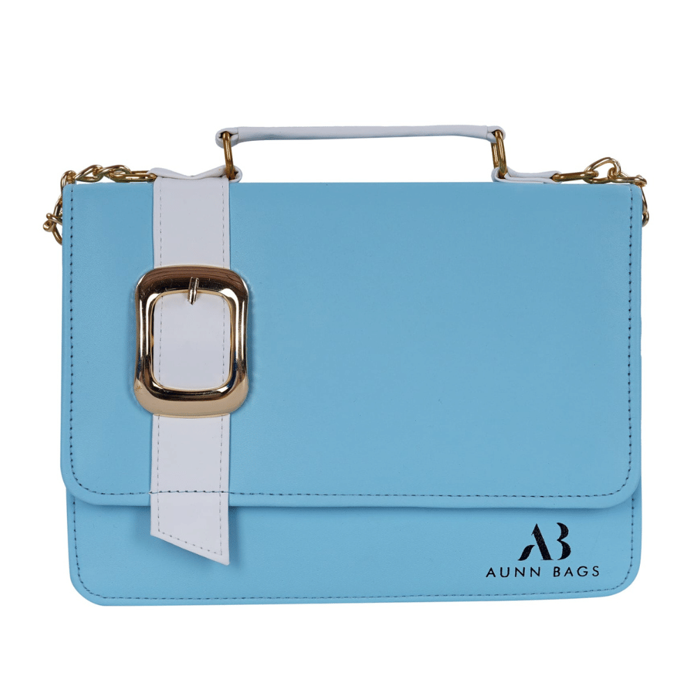     			GLOBALGOODS Sling Bag Faux Leather Set of 1 ( Blue )