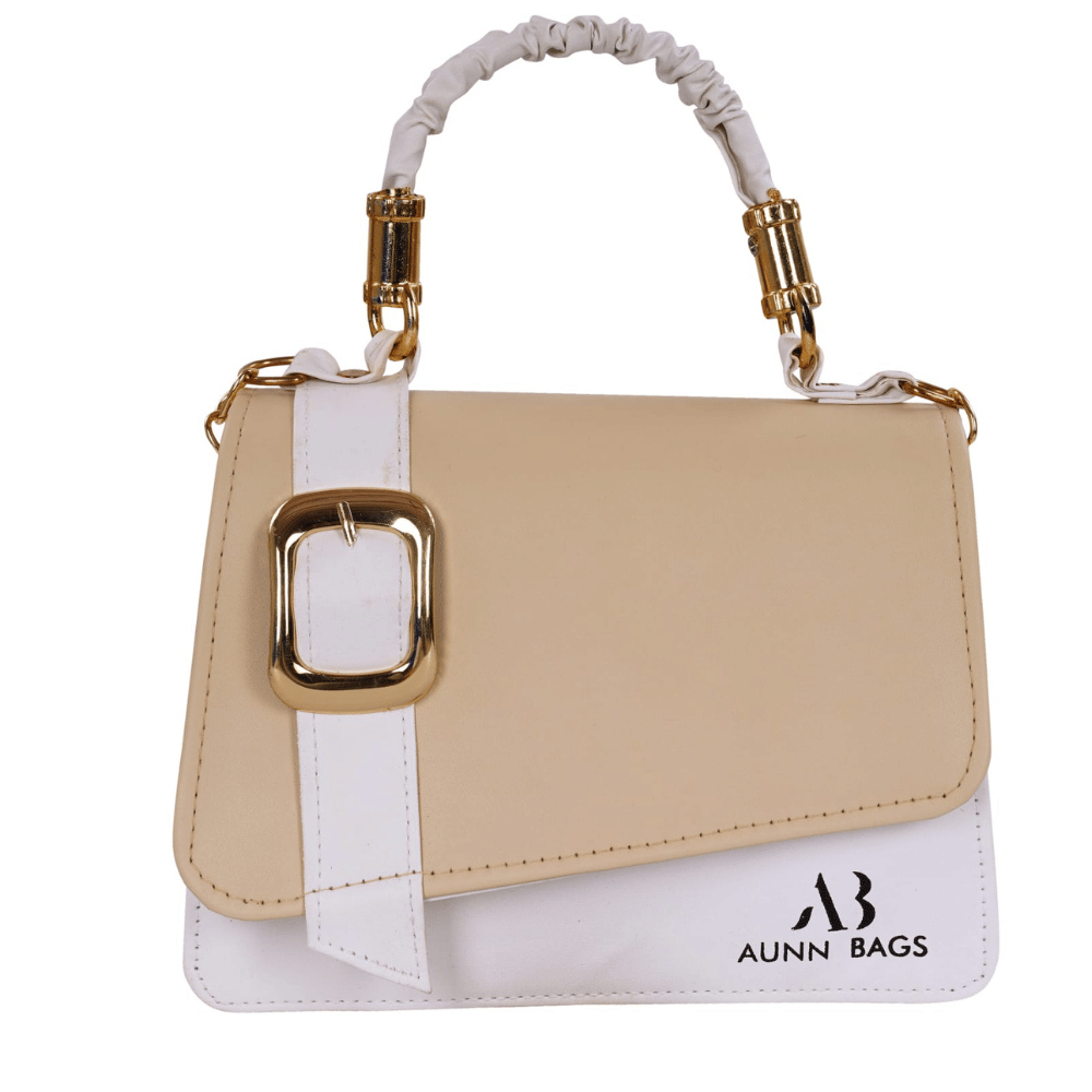     			GLOBALGOODS Sling Bag Faux Leather Set of 1 ( Cream )