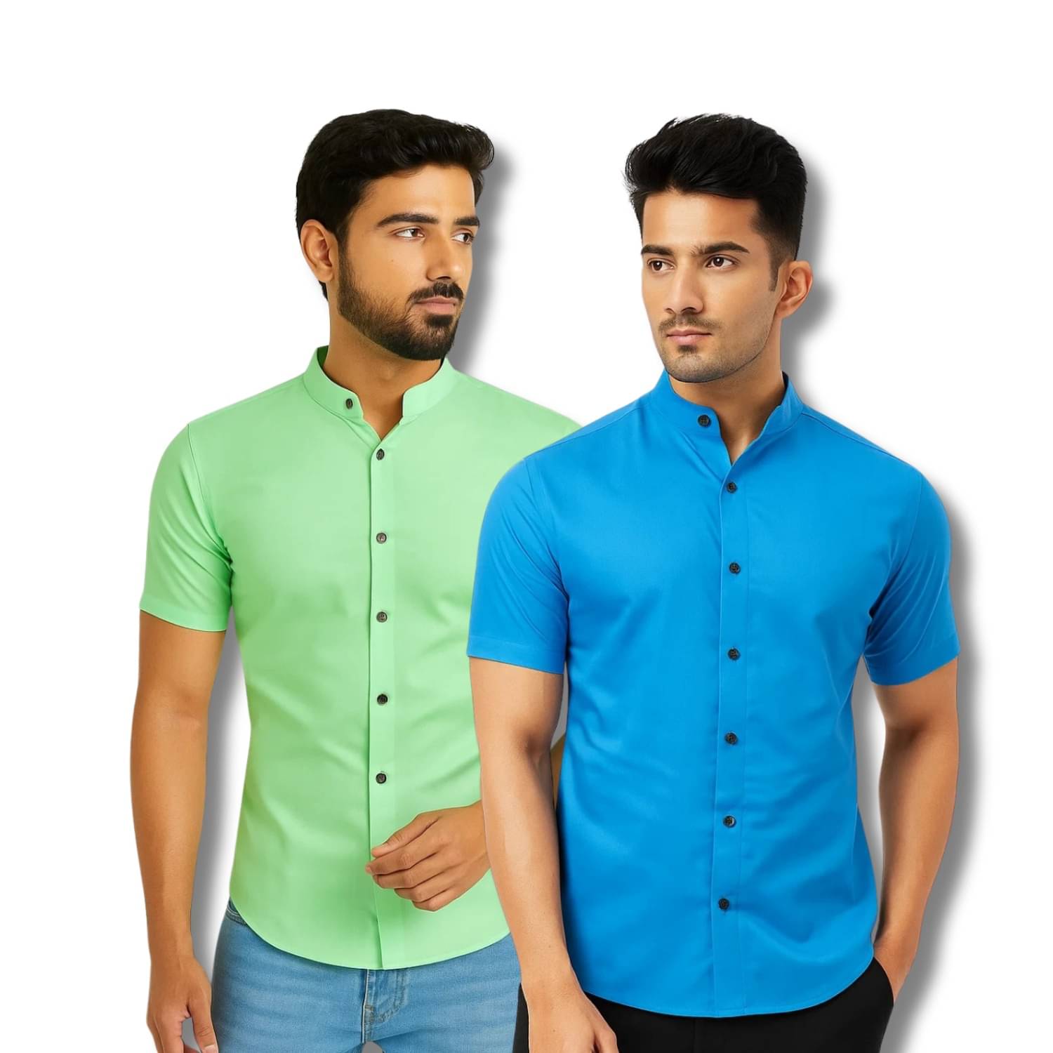 GOD HEART Cotton Blend Regular Fit Solids Half Sleeves Men's Casual Shirt - Lime Green ( Pack of 2 ) GOD HEART Cotton Blend Regular Fit Solids Half Sleeves Men's Casual Shirt - Lime Green ( Pack of 2 )