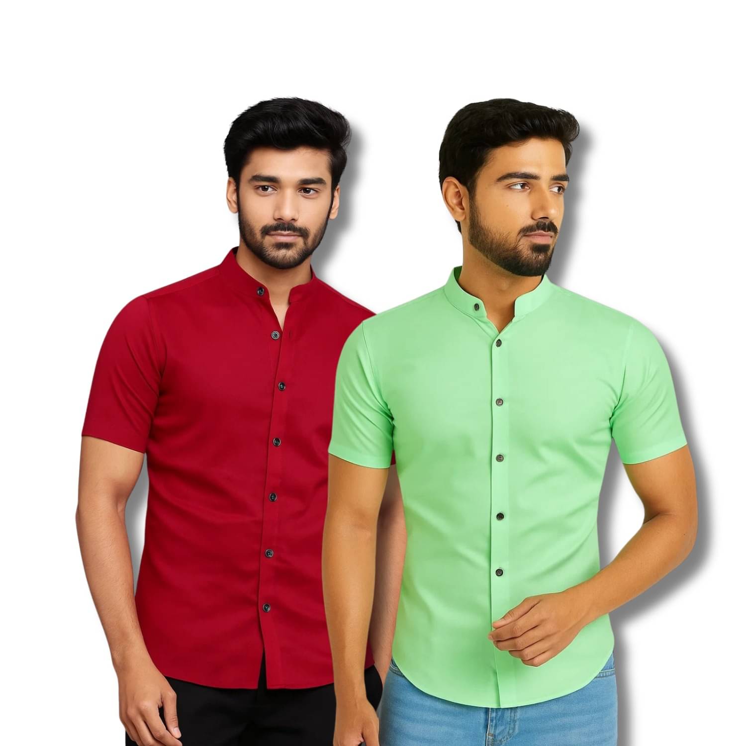 GOD HEART Cotton Blend Regular Fit Solids Half Sleeves Men's Casual Shirt - Maroon ( Pack of 2 ) GOD HEART Cotton Blend Regular Fit Solids Half Sleeves Men's Casual Shirt - Maroon ( Pack of 2 )