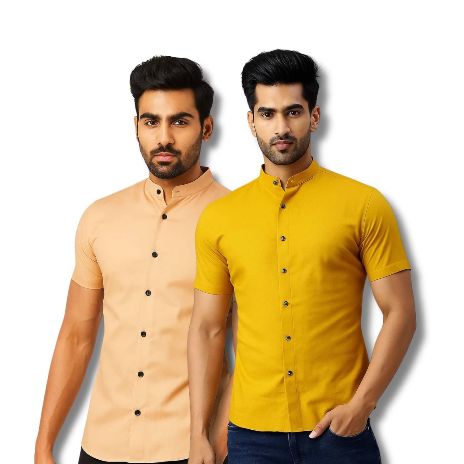 GOD HEART Cotton Blend Regular Fit Solids Half Sleeves Men's Casual Shirt - Orange ( Pack of 2 ) GOD HEART Cotton Blend Regular Fit Solids Half Sleeves Men's Casual Shirt - Orange ( Pack of 2 )