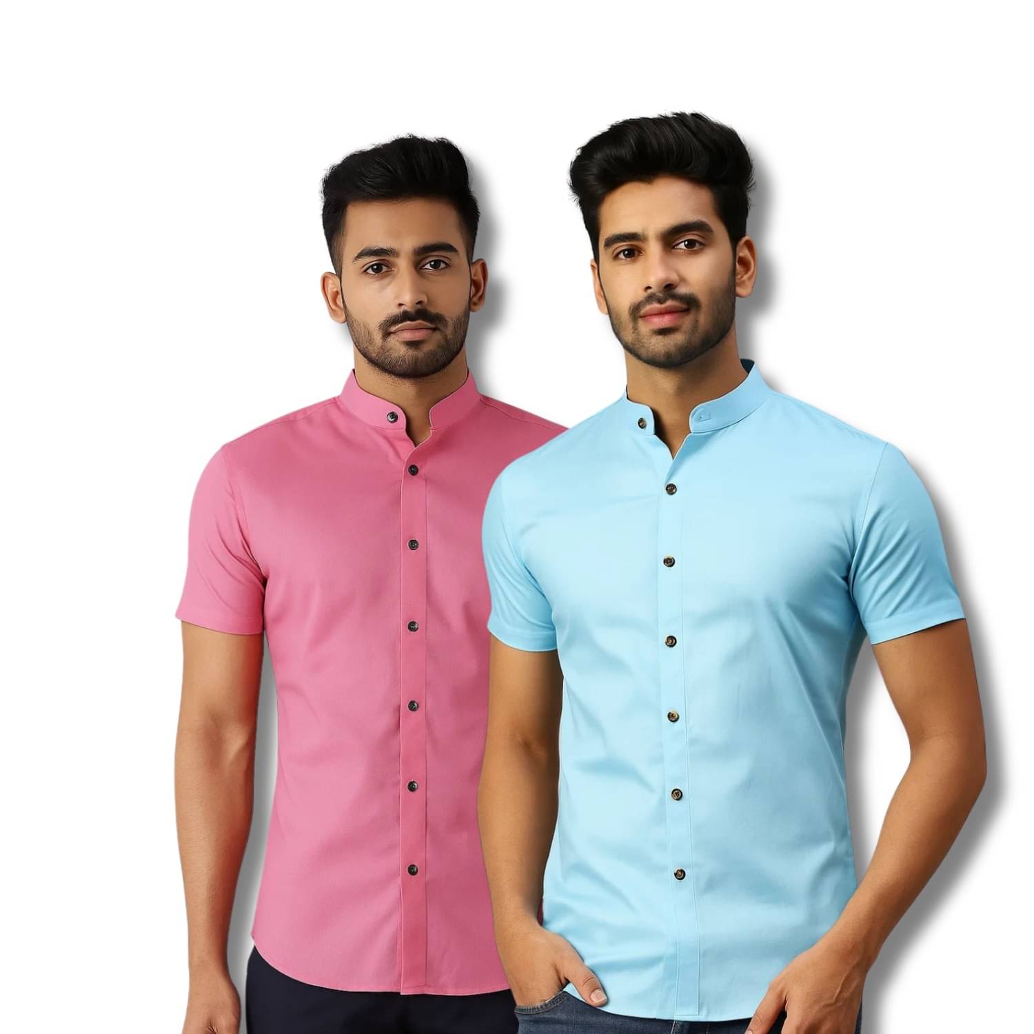 GOD HEART Cotton Blend Regular Fit Solids Half Sleeves Men's Casual Shirt - Peach ( Pack of 2 ) GOD HEART Cotton Blend Regular Fit Solids Half Sleeves Men's Casual Shirt - Peach ( Pack of 2 )