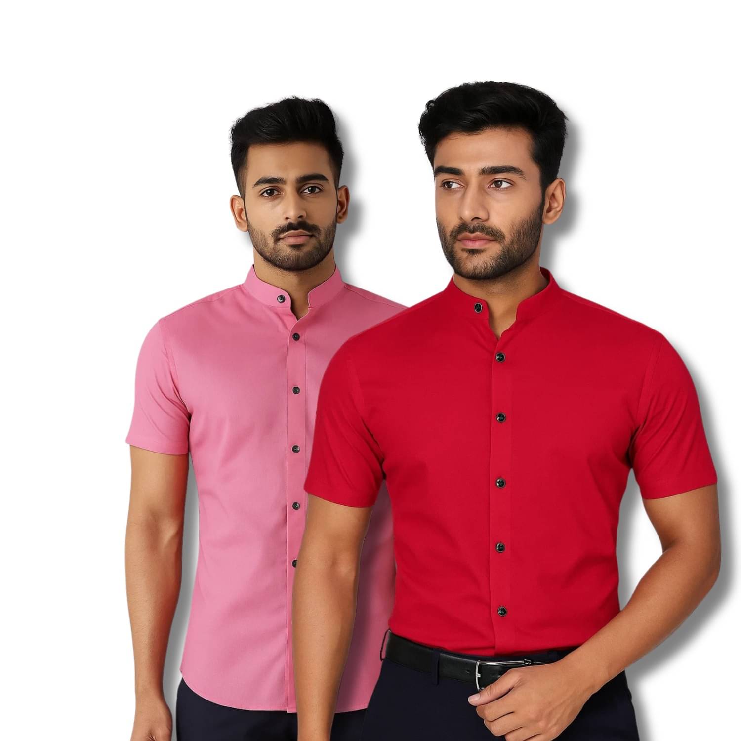 GOD HEART Cotton Blend Regular Fit Solids Half Sleeves Men's Casual Shirt - Peach ( Pack of 2 ) GOD HEART Cotton Blend Regular Fit Solids Half Sleeves Men's Casual Shirt - Peach ( Pack of 2 )