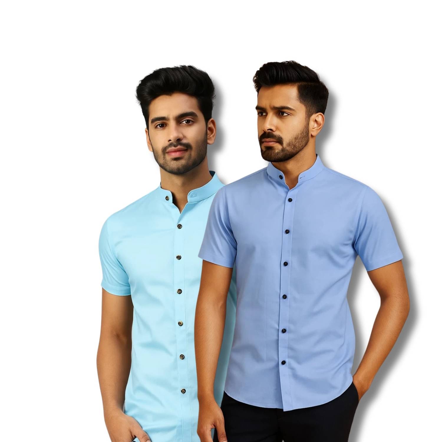GOD HEART Cotton Blend Regular Fit Solids Half Sleeves Men's Casual Shirt - Light Green ( Pack of 2 ) GOD HEART Cotton Blend Regular Fit Solids Half Sleeves Men's Casual Shirt - Light Green ( Pack of 2 )