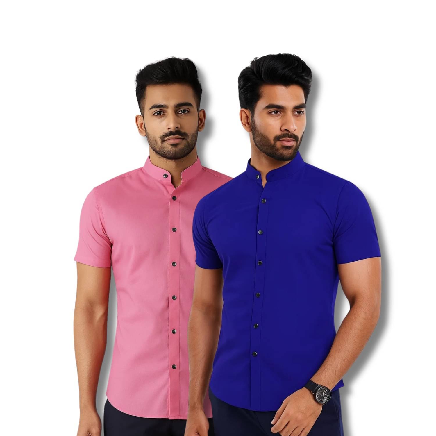 GOD HEART Cotton Blend Regular Fit Solids Half Sleeves Men's Casual Shirt - Peach ( Pack of 2 )     			GOD HEART Cotton Blend Regular Fit Solids Half Sleeves Men's Casual Shirt - Peach ( Pack of 2 )