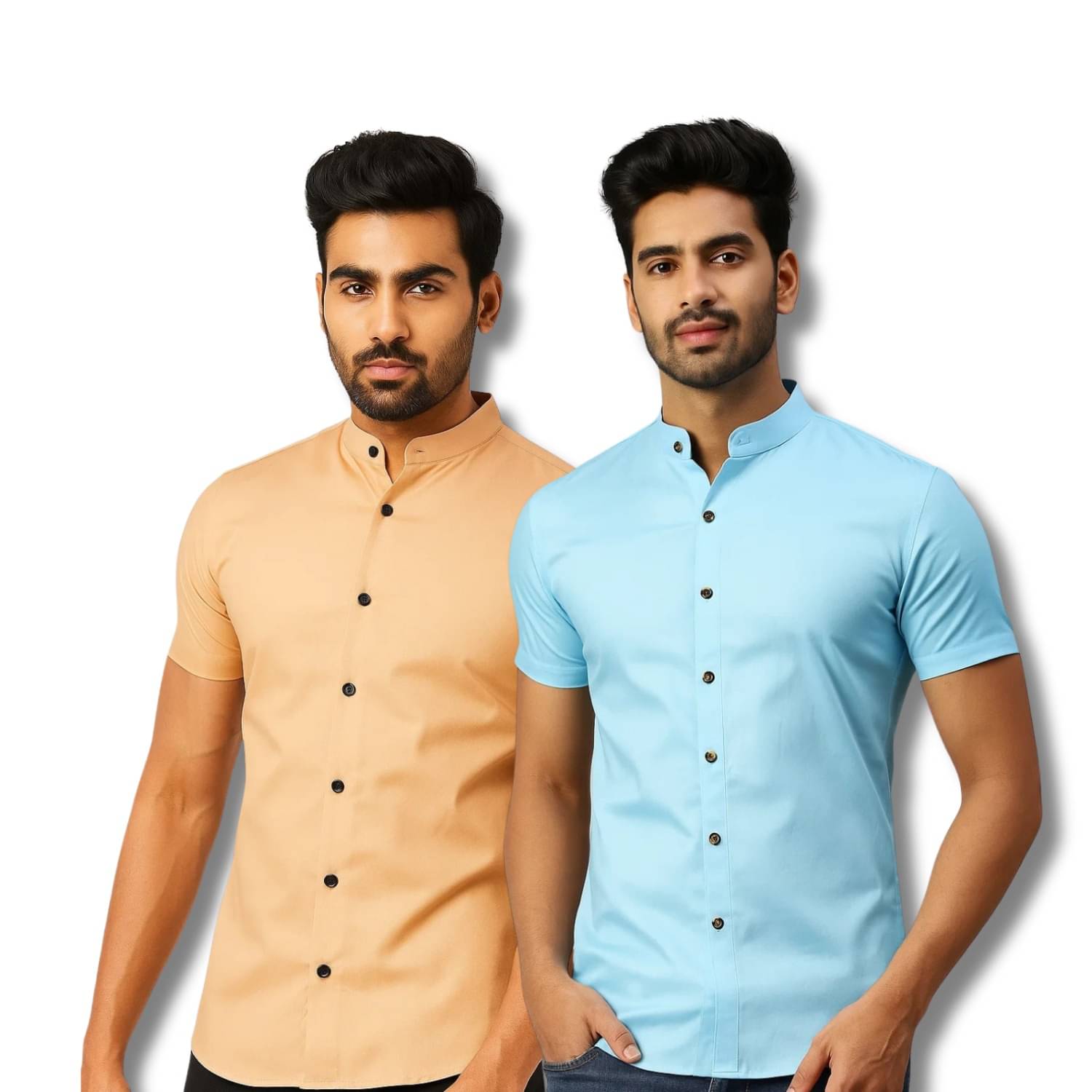 GOD HEART Cotton Blend Regular Fit Solids Half Sleeves Men's Casual Shirt - Orange ( Pack of 2 ) GOD HEART Cotton Blend Regular Fit Solids Half Sleeves Men's Casual Shirt - Orange ( Pack of 2 )
