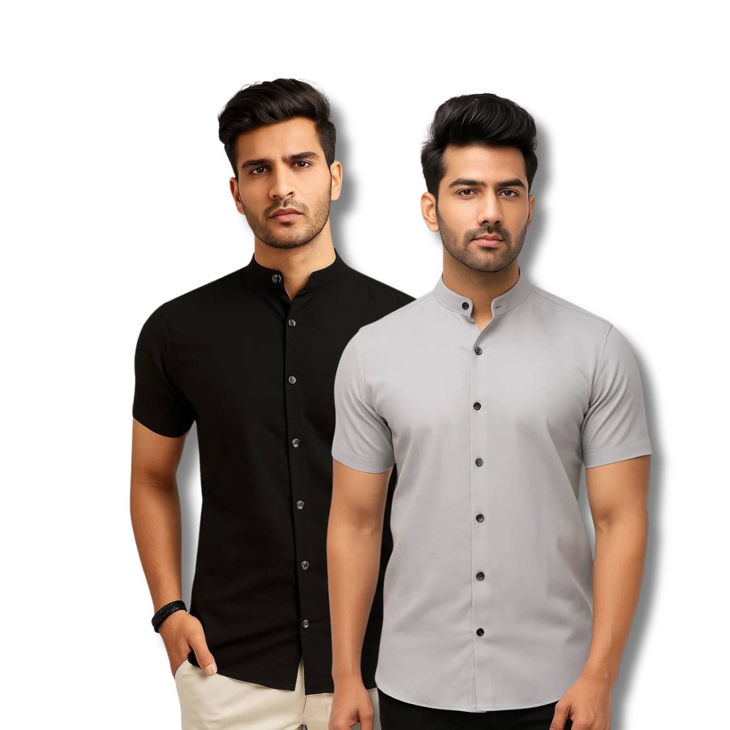 GOD HEART Cotton Blend Regular Fit Solids Half Sleeves Men's Casual Shirt - Black ( Pack of 2 ) GOD HEART Cotton Blend Regular Fit Solids Half Sleeves Men's Casual Shirt - Black ( Pack of 2 )