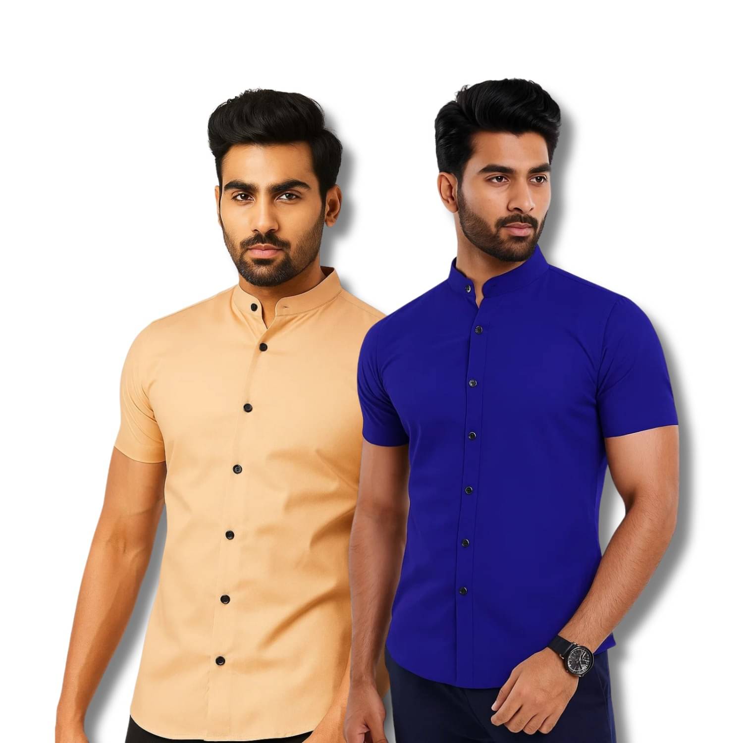 GOD HEART Cotton Blend Regular Fit Solids Half Sleeves Men's Casual Shirt - Orange ( Pack of 2 ) GOD HEART Cotton Blend Regular Fit Solids Half Sleeves Men's Casual Shirt - Orange ( Pack of 2 )