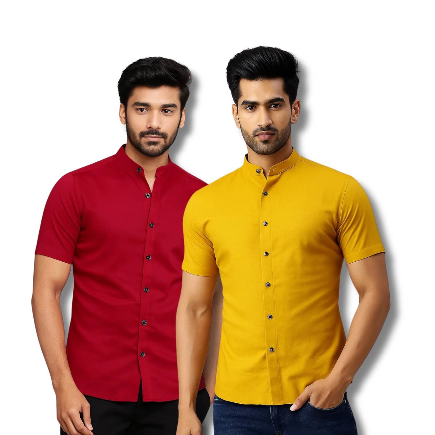 GOD HEART Cotton Blend Regular Fit Solids Half Sleeves Men's Casual Shirt - Maroon ( Pack of 2 ) GOD HEART Cotton Blend Regular Fit Solids Half Sleeves Men's Casual Shirt - Maroon ( Pack of 2 )