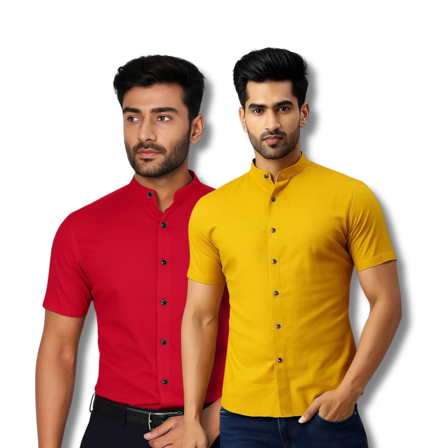 GOD HEART Cotton Blend Regular Fit Solids Half Sleeves Men's Casual Shirt - Red ( Pack of 2 ) GOD HEART Cotton Blend Regular Fit Solids Half Sleeves Men's Casual Shirt - Red ( Pack of 2 )
