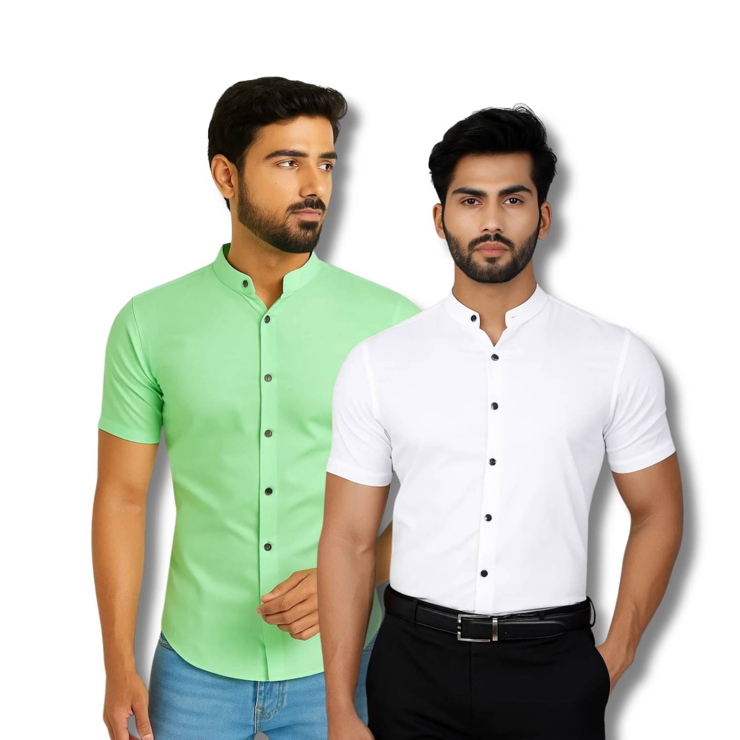 GOD HEART Cotton Blend Regular Fit Solids Half Sleeves Men's Casual Shirt - Lime Green ( Pack of 2 ) GOD HEART Cotton Blend Regular Fit Solids Half Sleeves Men's Casual Shirt - Lime Green ( Pack of 2 )