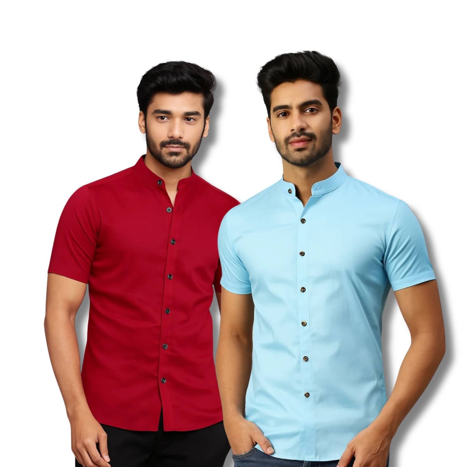 GOD HEART Cotton Blend Regular Fit Solids Half Sleeves Men's Casual Shirt - Maroon ( Pack of 2 ) GOD HEART Cotton Blend Regular Fit Solids Half Sleeves Men's Casual Shirt - Maroon ( Pack of 2 )