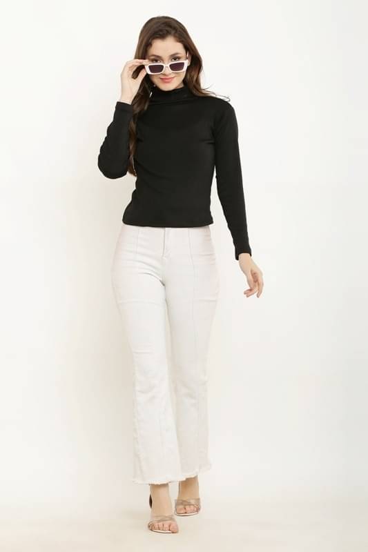 Generic Women's Woollen Regular Top ( Black )     			Generic Women's Woollen Regular Top ( Black )