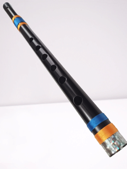    			Golden Yellow & Blue Threading Black PVC 14 inch Bansuri Well Tune Flute Well Finishing With Polished, This Flute is Very Suitable For beginners, Students & Flute Lovers
