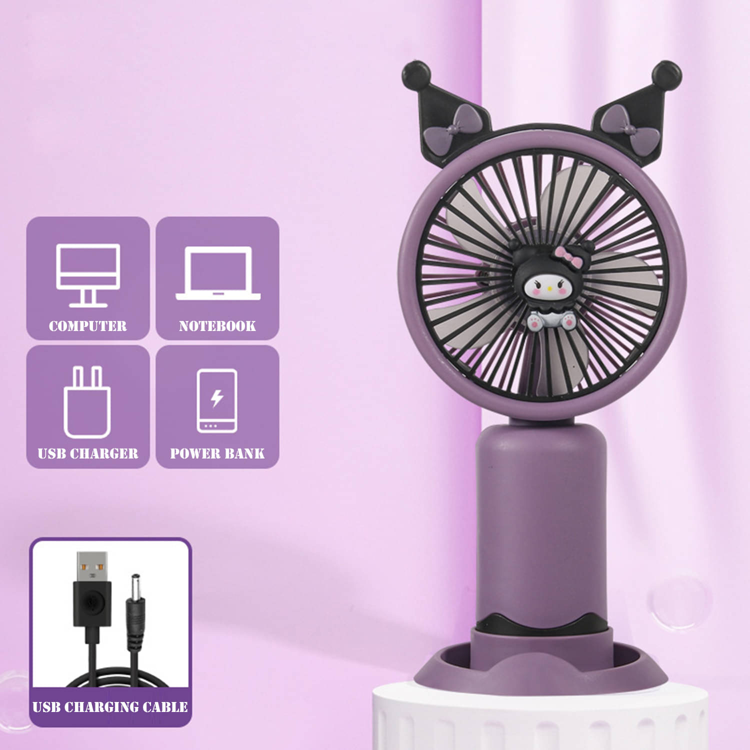 Gopalvilla Cute Cartoon Rat Rechargeable Handheld and Desktop Mini USB Fan Gopalvilla Cute Cartoon Rat Rechargeable Handheld and Desktop Mini USB Fan