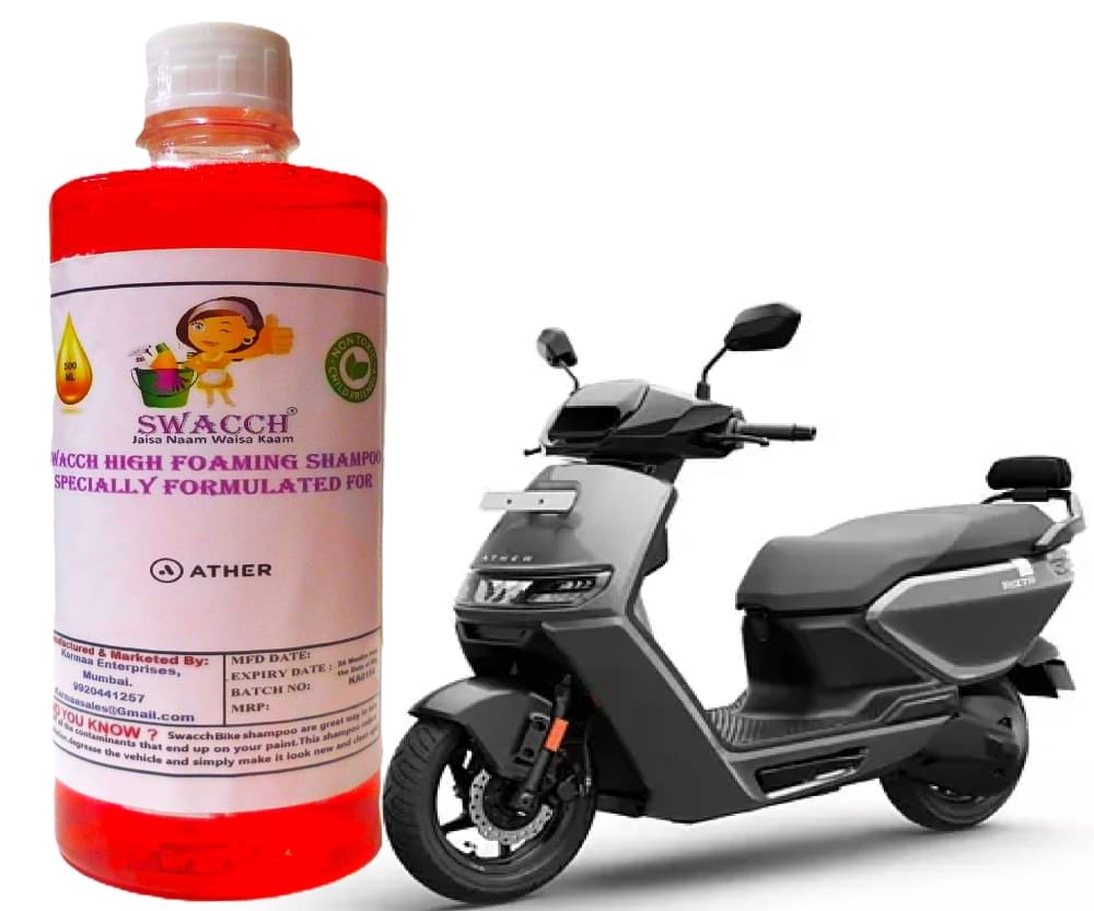     			High Foaming Bike Shampoo Formulated For Ather Rizta , Thick Foam with Wax Coat I Non-Toxic Formula I Ph Balanced I Super Saver Pack I Premium Wax Formulation I Glossy & Shine I 500ml