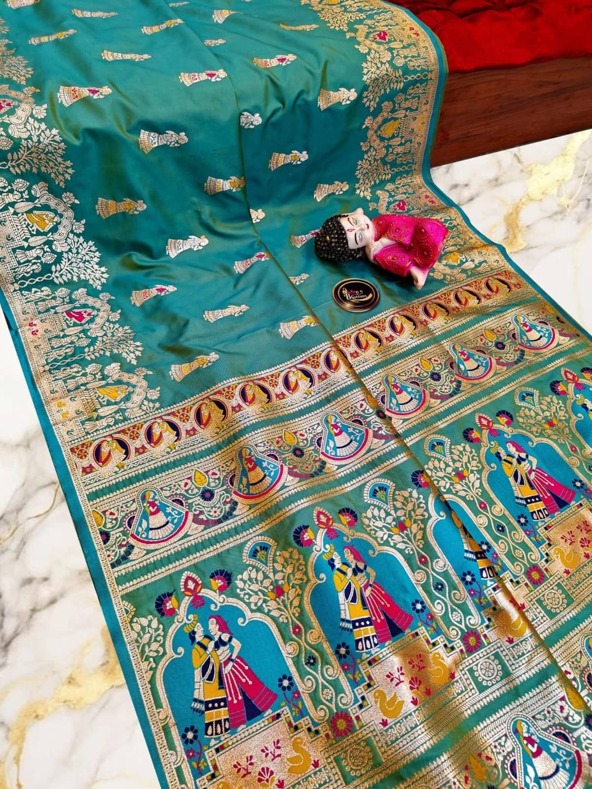 ISARA Art Silk Solid Baluchari Saree With Unstitched Blouse Piece ( Sky Blue ) ISARA Art Silk Solid Baluchari Saree With Unstitched Blouse Piece ( Sky Blue )