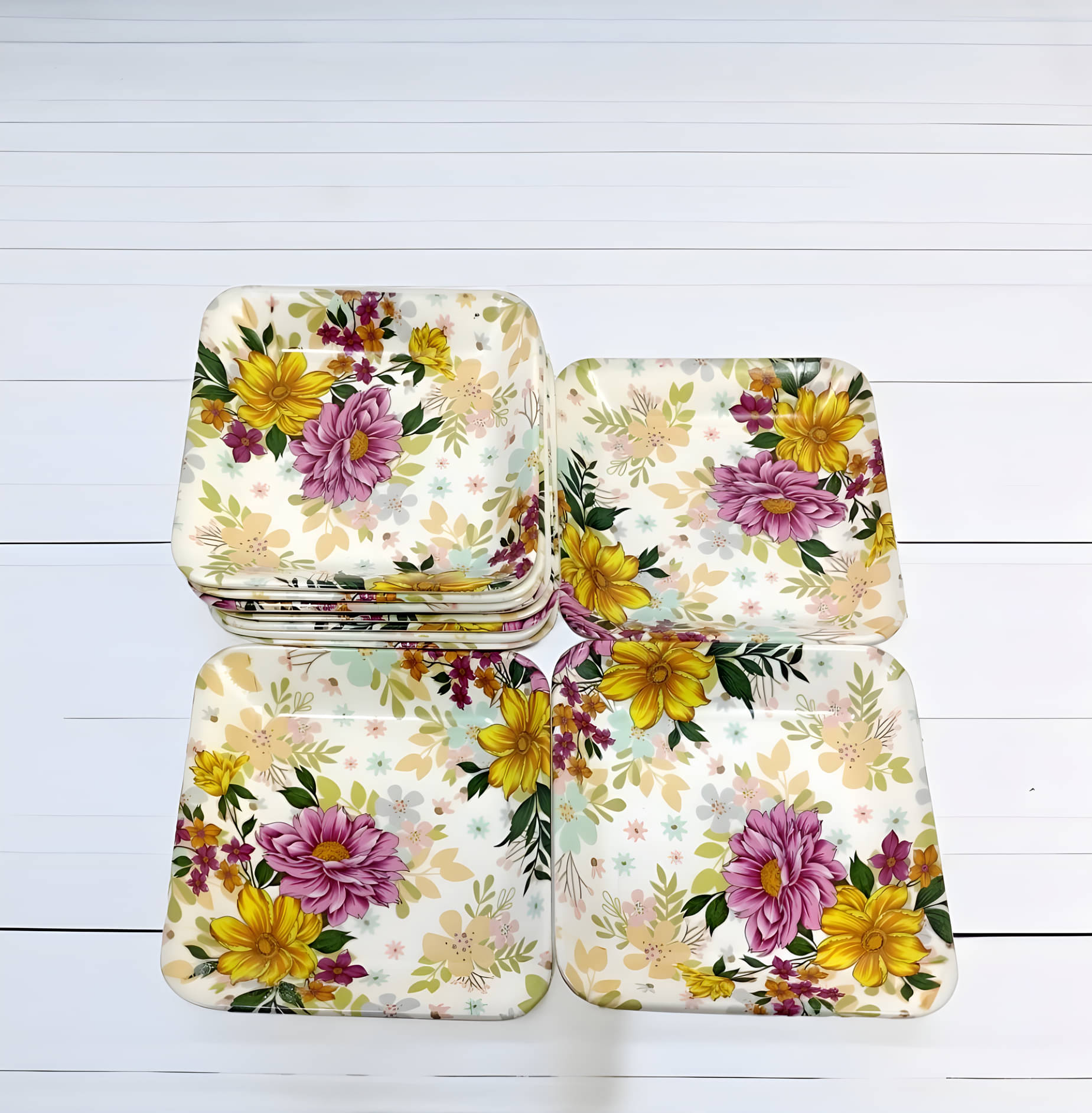     			Inpro 12 Pcs Melamine Multi Color Quarter Plate