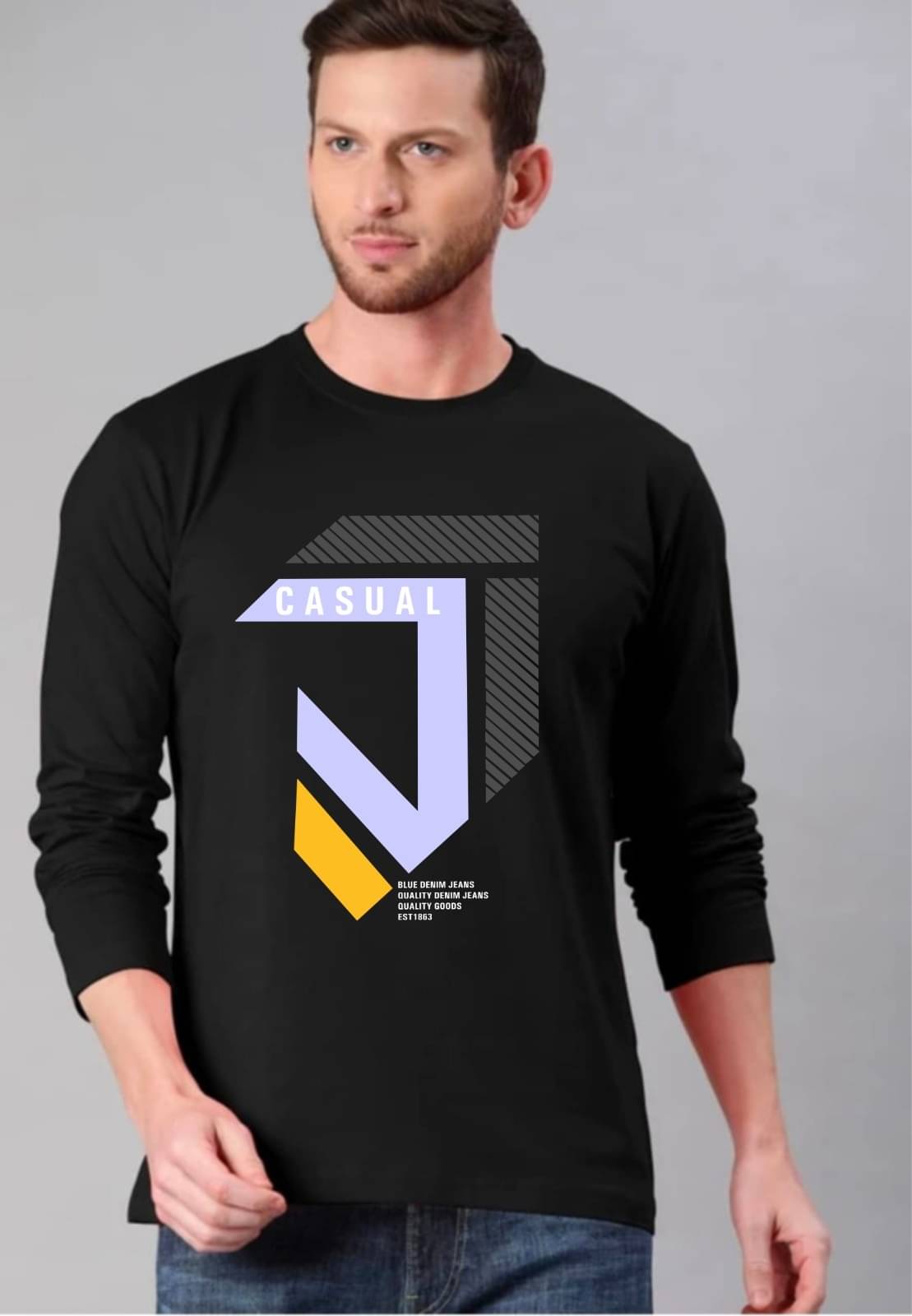 Japna Men Cotton Regular Fit Printed T-Shirt ( Black ) Japna Men Cotton Regular Fit Printed T-Shirt ( Black )