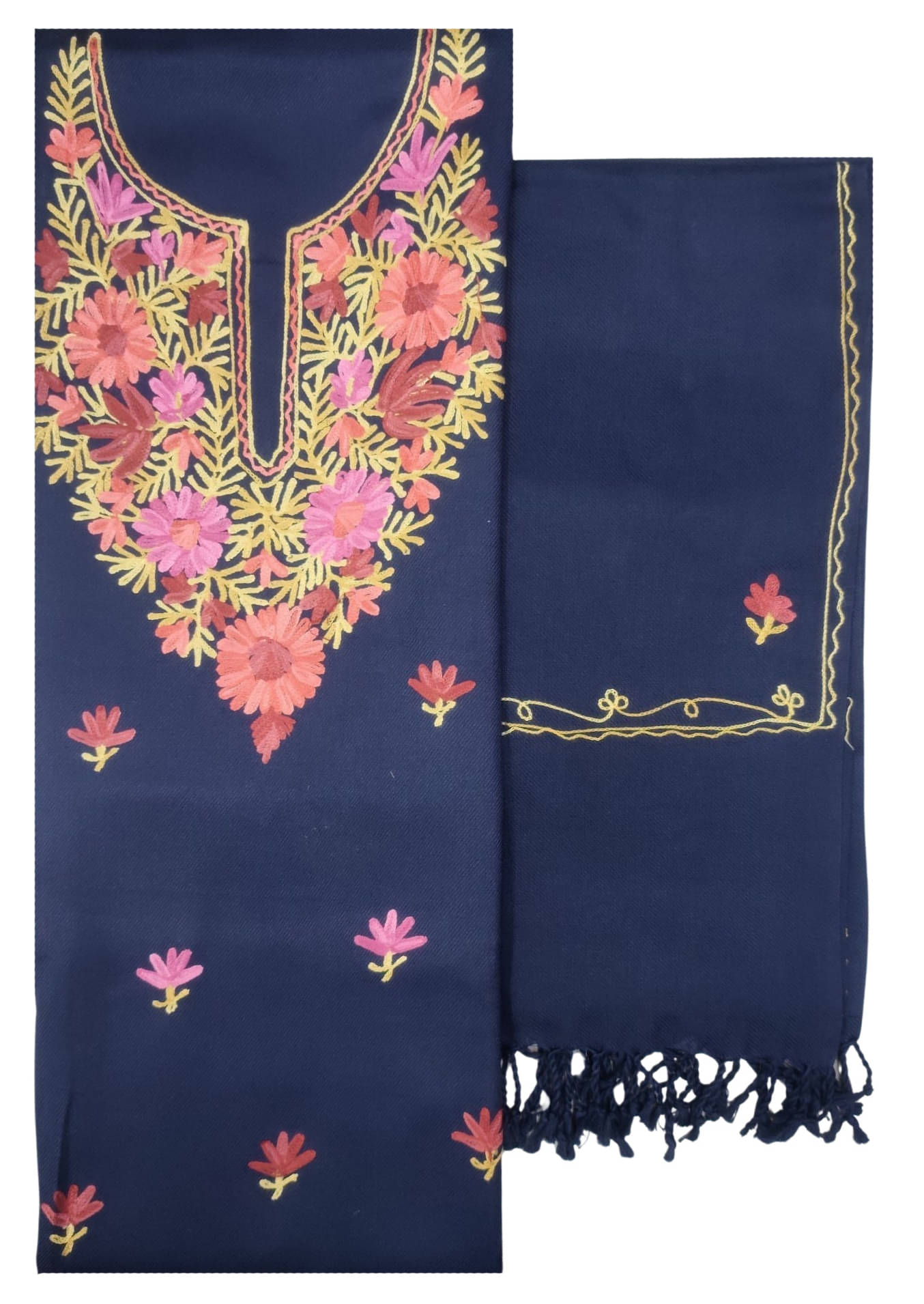 KASHMIRI Women Woollen Unstitched Dress Material ( Navy Blue ) KASHMIRI Women Woollen Unstitched Dress Material ( Navy Blue )