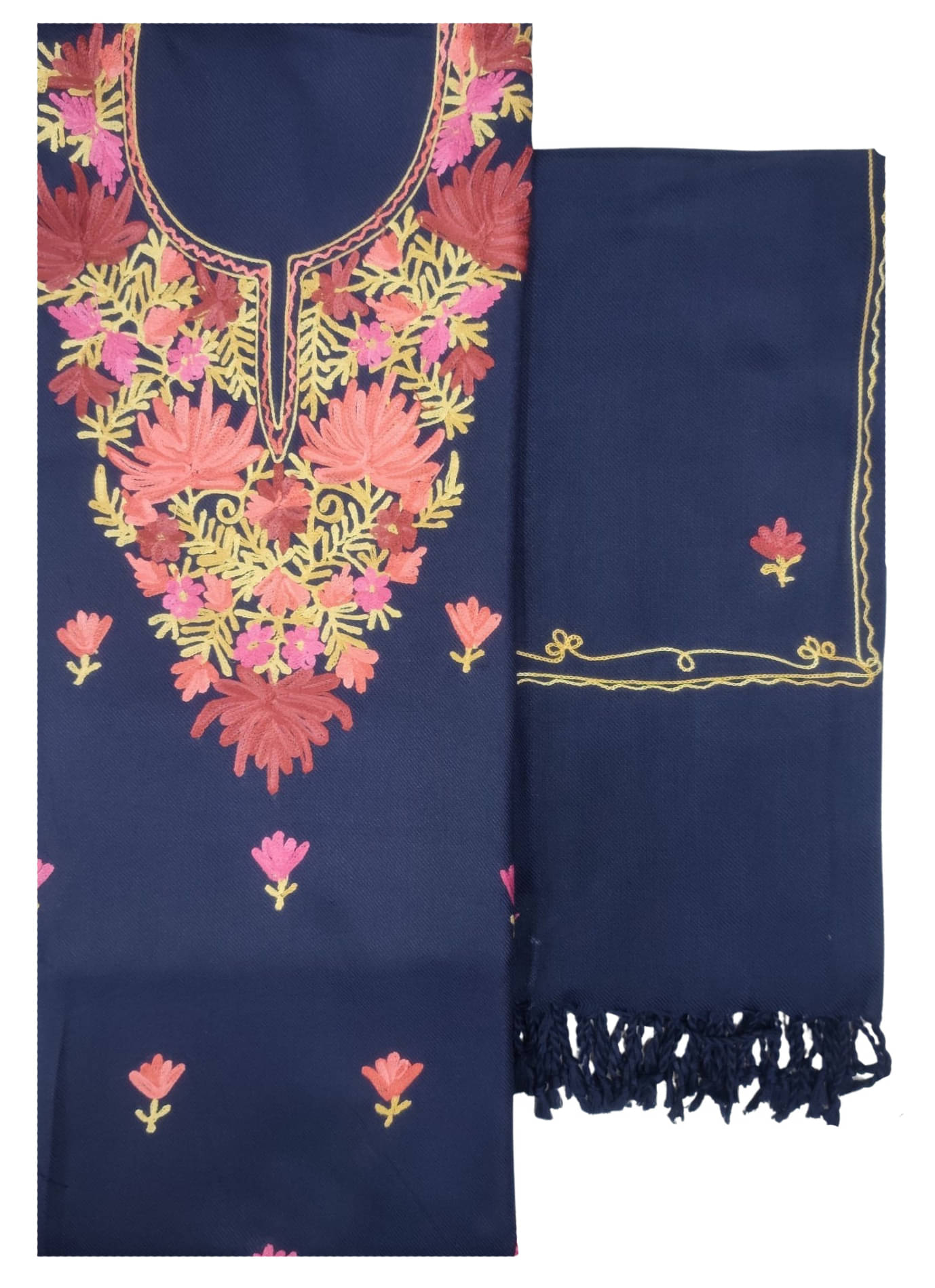 KASHMIRI Women Woollen Unstitched Dress Material ( Navy Blue ) KASHMIRI Women Woollen Unstitched Dress Material ( Navy Blue )