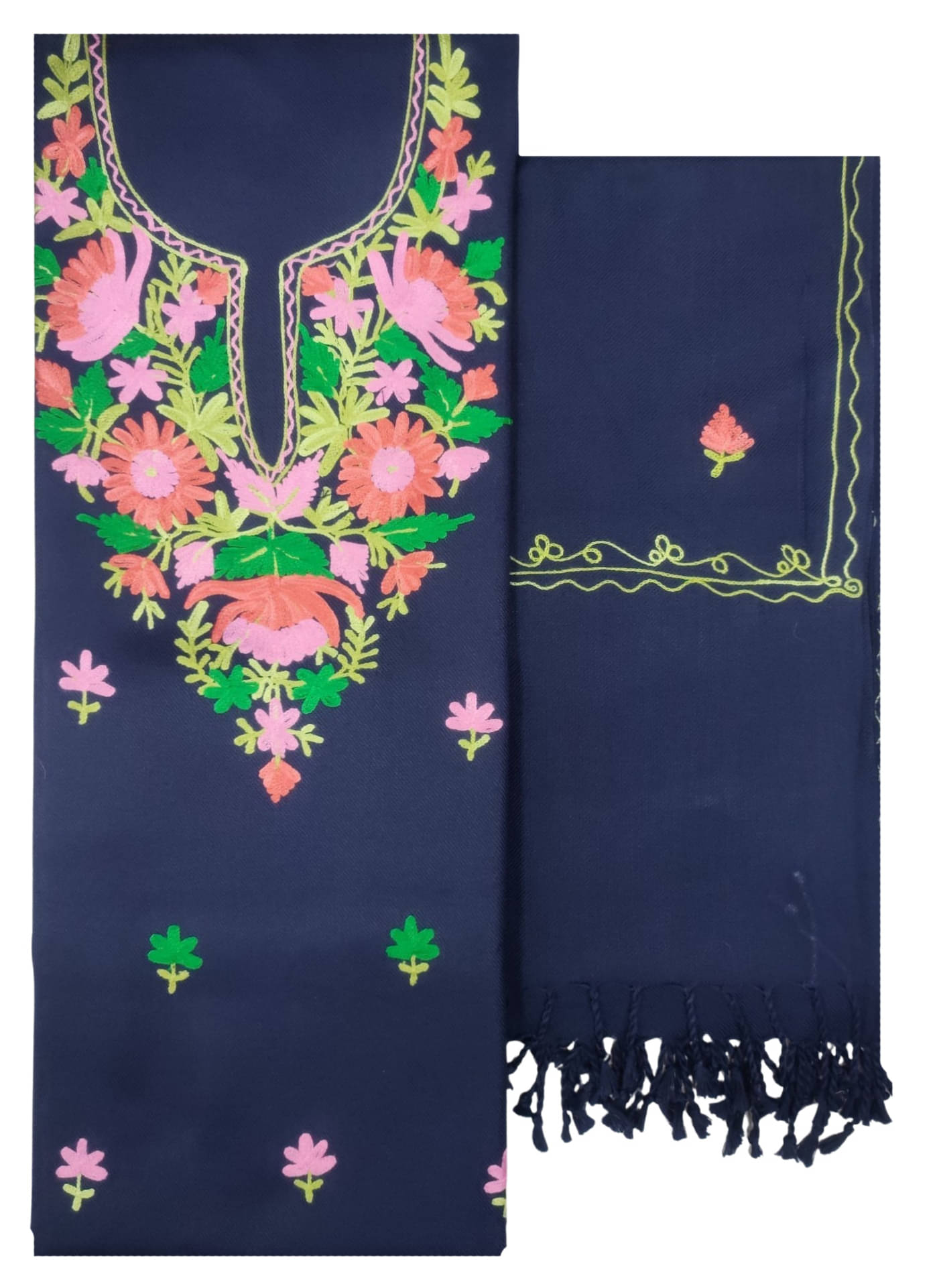 KASHMIRI Women Woollen Unstitched Dress Material ( Navy Blue ) KASHMIRI Women Woollen Unstitched Dress Material ( Navy Blue )