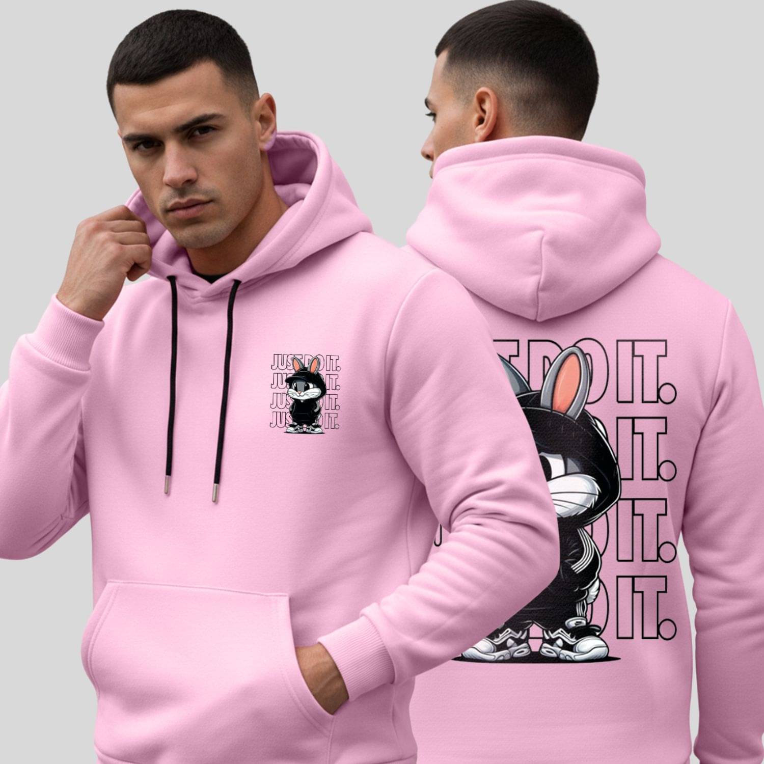     			Kanhuzzz Fleece Hooded Men's Sweatshirt - Pink ( Pack of 1 )