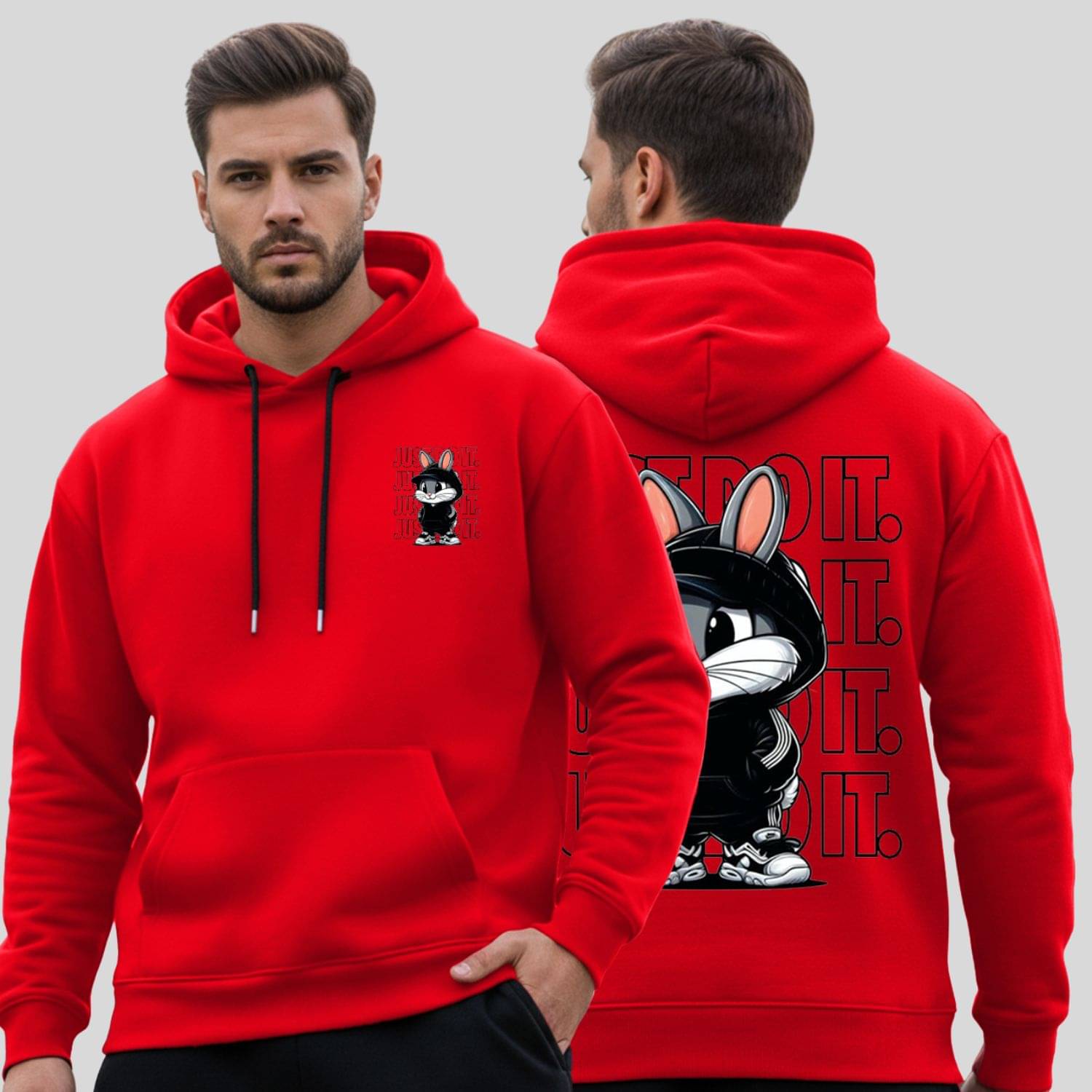 Kanhuzzz Fleece Hooded Men's Sweatshirt - Red ( Pack of 1 )     			Kanhuzzz Fleece Hooded Men's Sweatshirt - Red ( Pack of 1 )