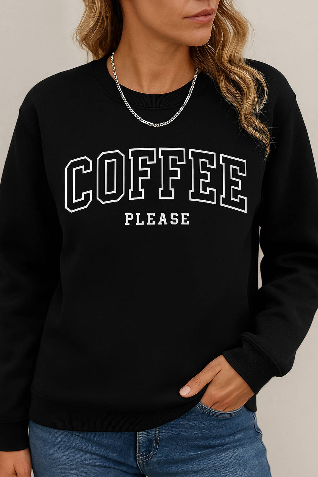 Kashian Women Fleece Round Neck Sweatshirt For Light Winters ( Black ) Kashian Women Fleece Round Neck Sweatshirt For Light Winters ( Black )