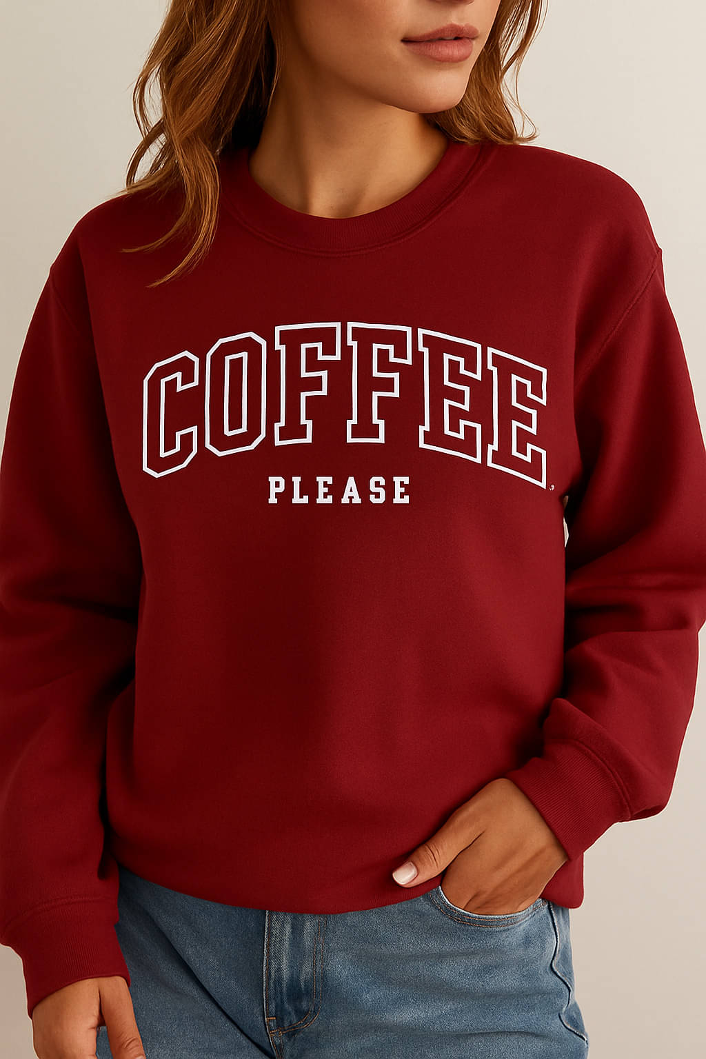     			Kashian Women Fleece Round Neck Sweatshirt For Light Winters ( Maroon )